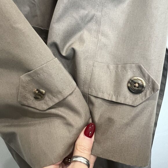 HART SCHAFFNER MARX 44L Trench Coat Tan Wool Blend Lining Double Breasted Men’s - Picture 7 of 16